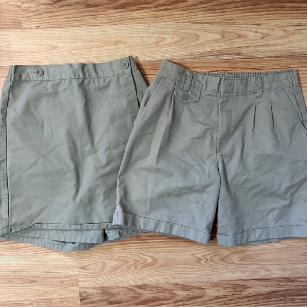 Girls Khaki Uniform Bottom Bundle (Shorts and Skort) / Size 16 Regular